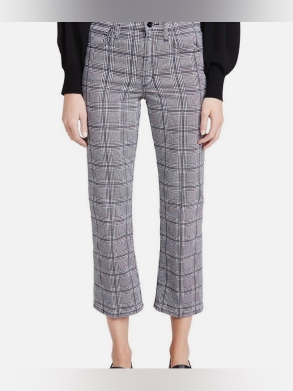 Joe's Jeans Gray Plaid Cropped Ankle Pants